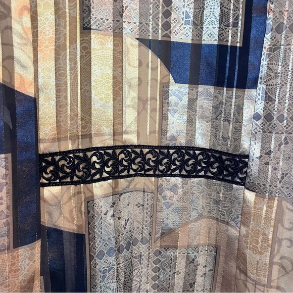 R & M Richards 3/4 Sleeve Embroidered Detailing Metallic Lace Cardigan Sz 10 - Picture 5 of 7